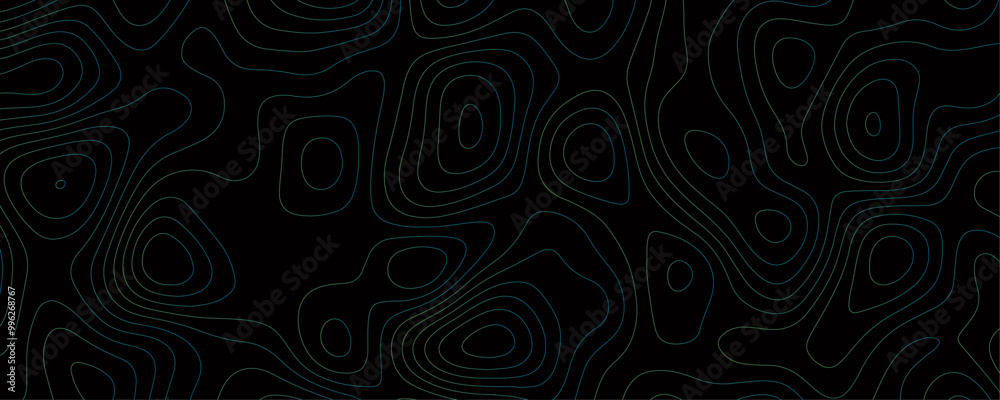 Topographic Terrain Illustration with Geometric Contours and Depth Patterns for a Black Background Mountain Climbing Design
