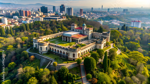 Aerial view of Chapultepec Castle in Mexico City, Mexico, Mexico, Chapultepec Castle, aerial view, historic, landmark