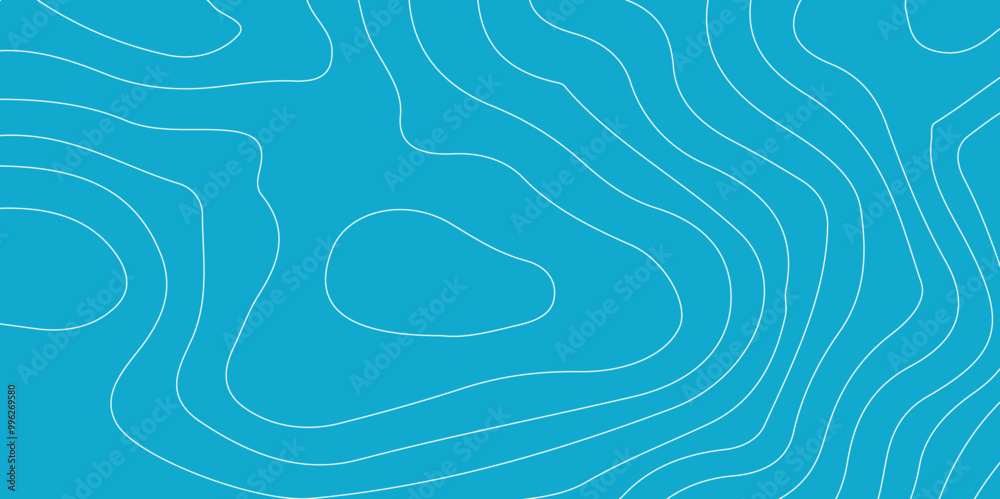 Ocean bottom topographic line map curvy wave isolines vector. Sea or ...