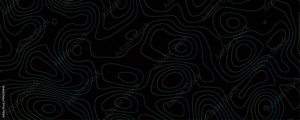 Topographic Map Illustration with Wavy Geometric Contours and Depth Patterns for a Dark Background Outdoor Travel Graphic
Topographic Map Illustration with Wavy Geometric Contours and Depth Patterns for a Dark Background Outdoor Travel Graphic