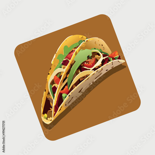 Delicious Mexican Tacos with Fresh Ingredients Illustration
