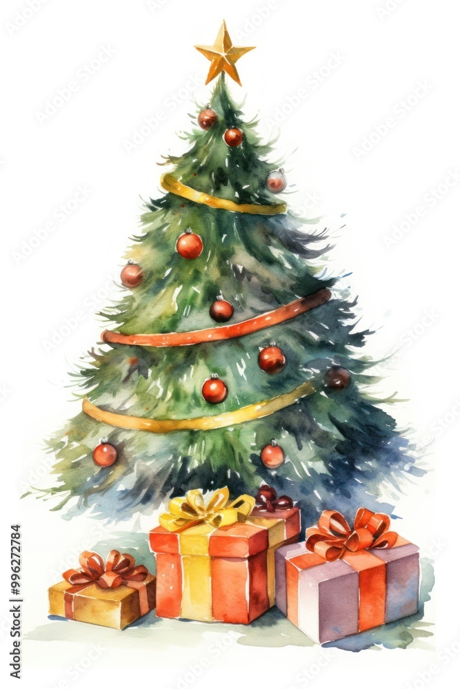 Fotografie Christmas tree plant gift box.