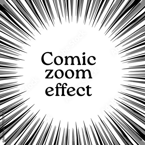 comic zoom effect black white