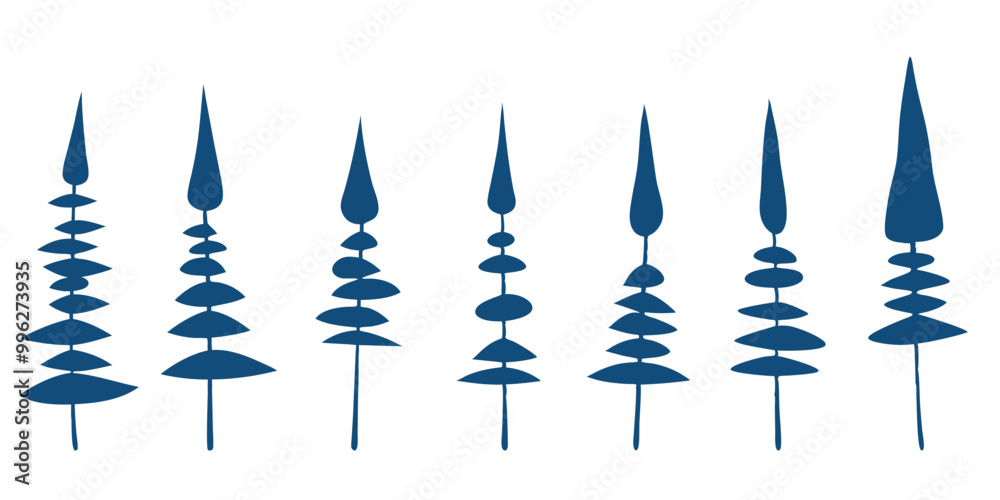 Stylized trees, isolated on white background, vector design
Stylized trees, isolated on white background, vector design