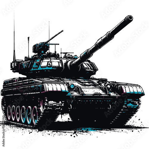 Powerful Military Tank Illustration Detailed Vector Graphic