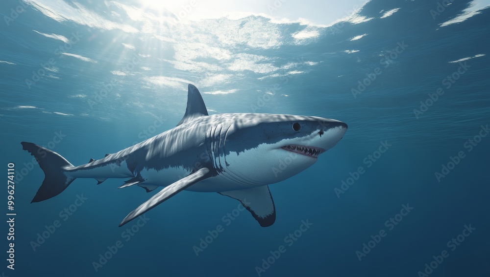 An isolated background shark, works of creation that captivate the eye, amazing animals An isolated background shark, works of creation that captivate the eye, amazing animals