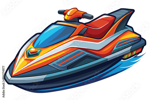 Jet ski vector illustration isolated on a white background