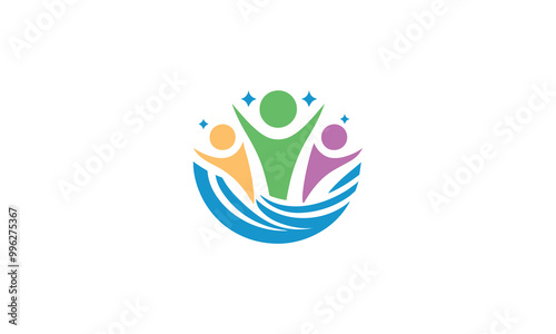 people logo , Teamwork logo, group people logo, Community, partners, group, startup or teamwork symbol. wellness logo, 