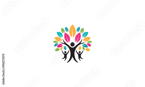 people logo , Teamwork logo, group people logo, Community, partners, group, startup or teamwork symbol. wellness logo, 