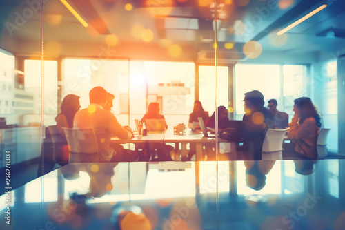 People working together in office conference room, business strategy teamwork brainstorming