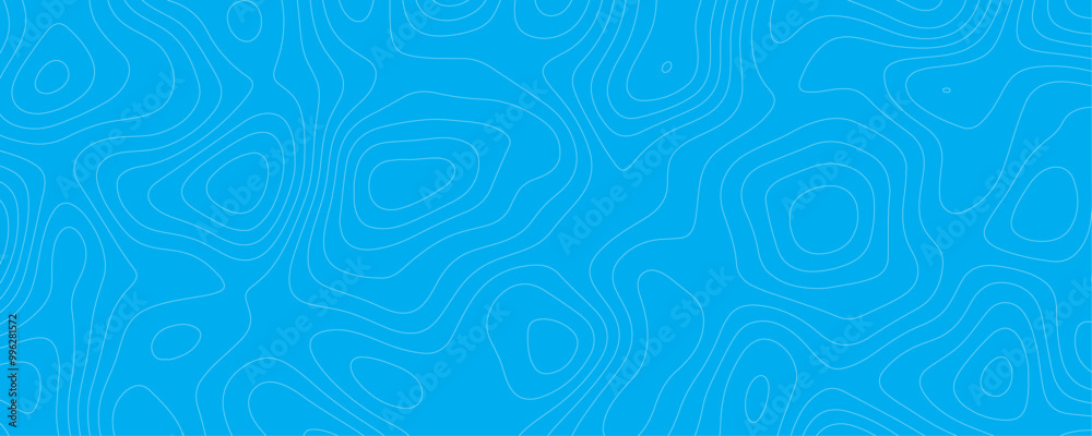 Digital Terrain Map Design Featuring Geometric Contours and Ocean Depths for a Blue Navigation and Marine Concept
