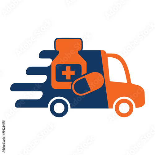 Medicine Delivery Logo Icon Design
