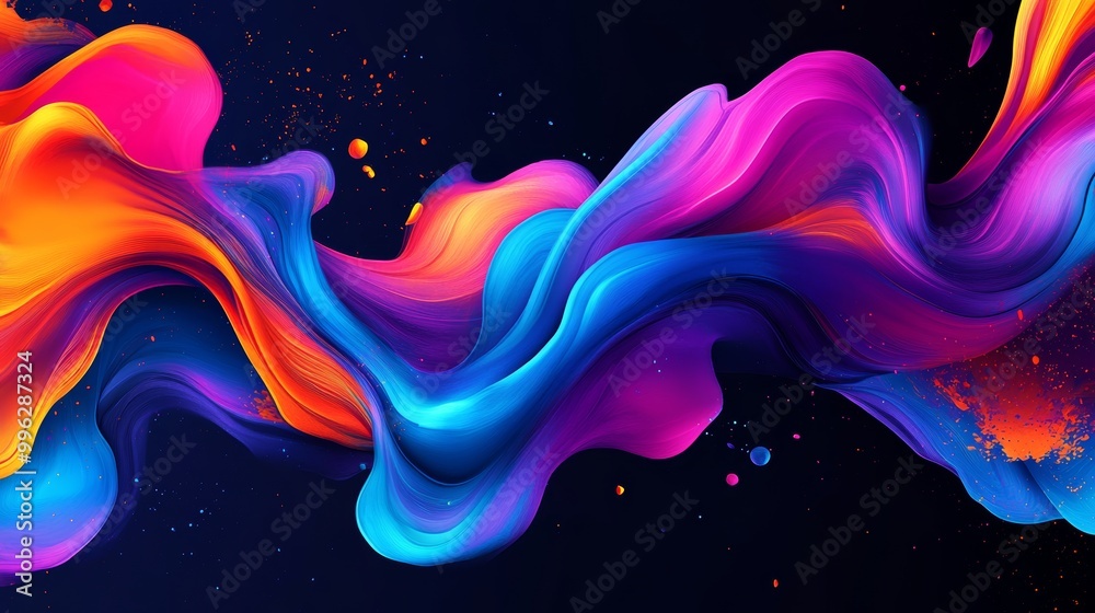 Stunning digital desktop wallpaper with neon colors on a black background Stunning digital desktop wallpaper with neon colors on a black background