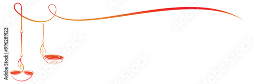 diwali candle line art style