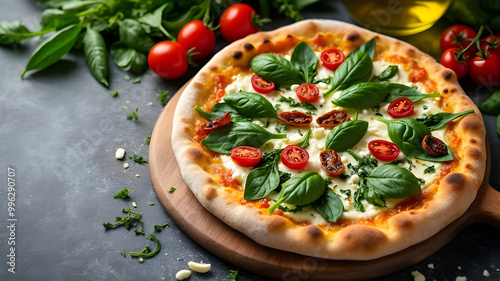 Vegan Pizza with Gluten-Free Crust and Fresh Greens