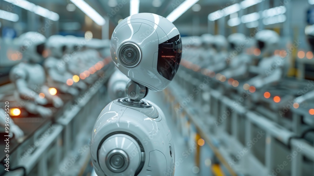 Fototapeta premium Advanced Automated Manufacturing with Robotic Arms in Action