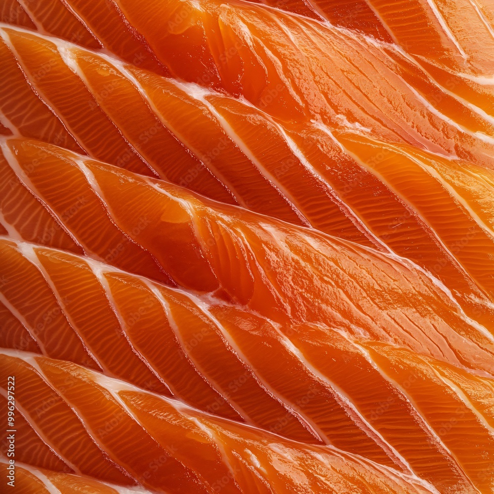 Close-up of raw salmon fillet on white background, perfect for sushi or gourmet dinner Close-up of raw salmon fillet on white background, perfect for sushi or gourmet dinner