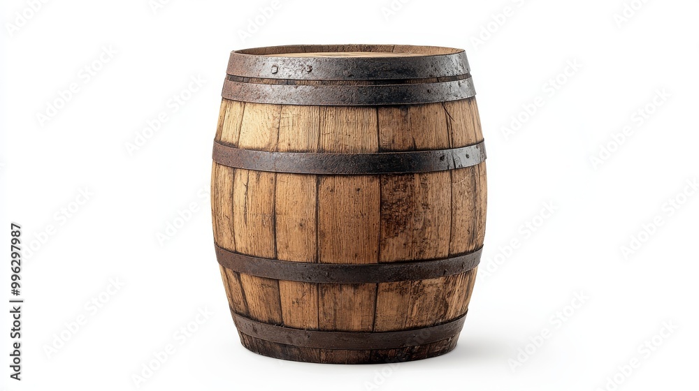 Isolated barrel displayed against a clean white background Isolated barrel displayed against a clean white background