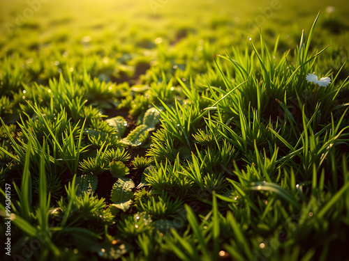 green grass in the wind