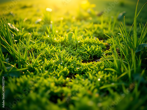 green grass on the grass