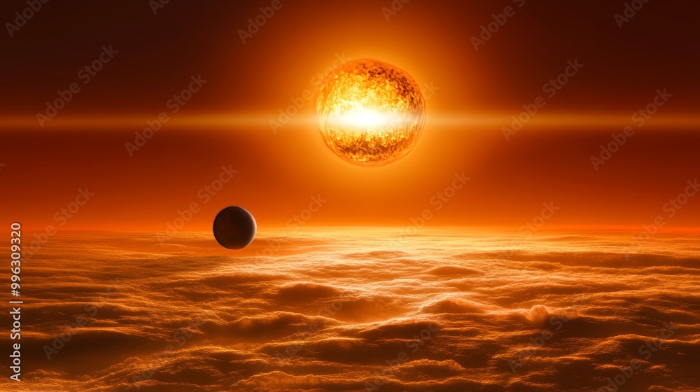 Obraz premium Celestial sky and majestic fantasy landscapes