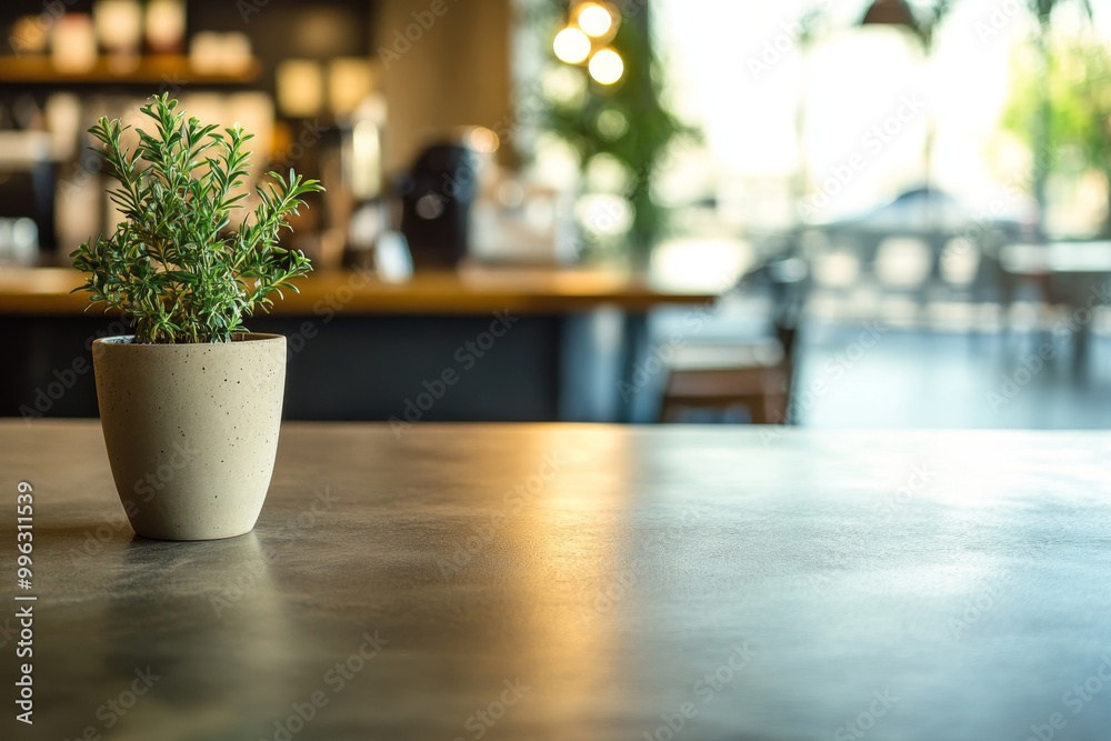 Stone Tabletop with Copy Space in a Minimalist Coffee Shop Stone Tabletop with Copy Space in a Minimalist Coffee Shop