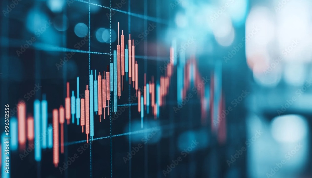 Abstract financial background with stock market chart and indicators. Abstract financial background with stock market chart and indicators.