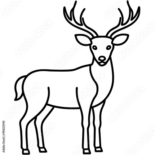 line art deer illustration black animal vector silhouette 