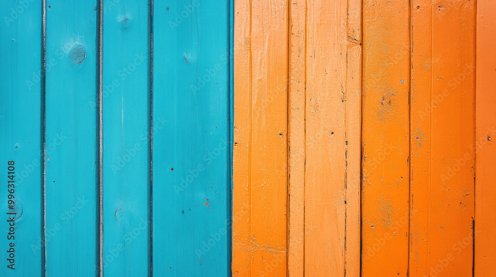 vibrant contrast of teal and orange wooden planks creates fresh and lively atmosphere, perfect for adding pop of color to any design vibrant contrast of teal and orange wooden planks creates fresh and lively atmosphere, perfect for adding pop of color to any design