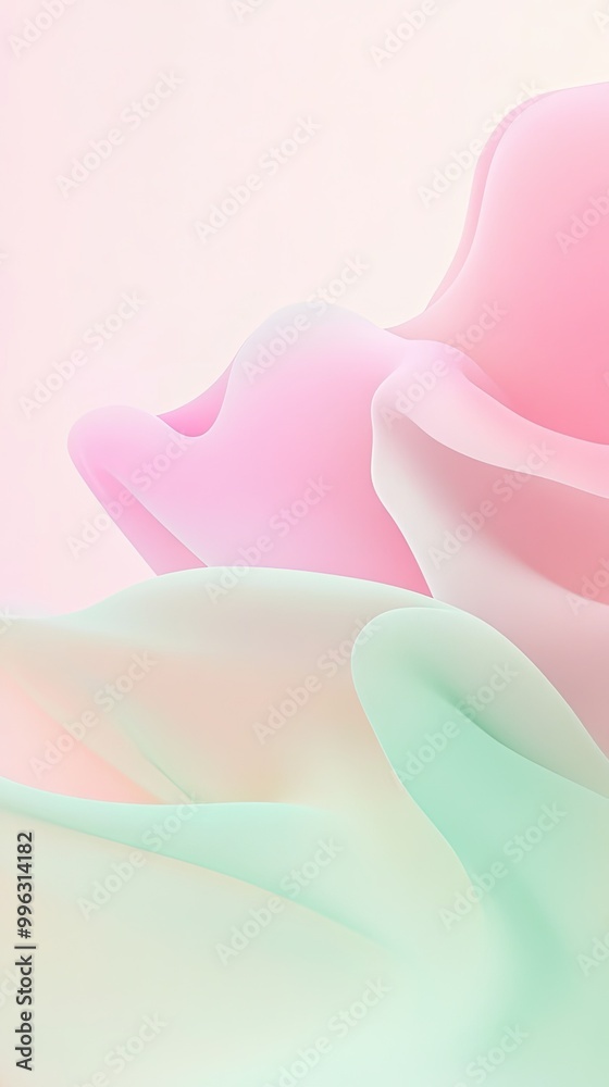 Soft pastel waves in soothing pink and green hues create a calm and serene visual atmosphere. Soft pastel waves in soothing pink and green hues create a calm and serene visual atmosphere.