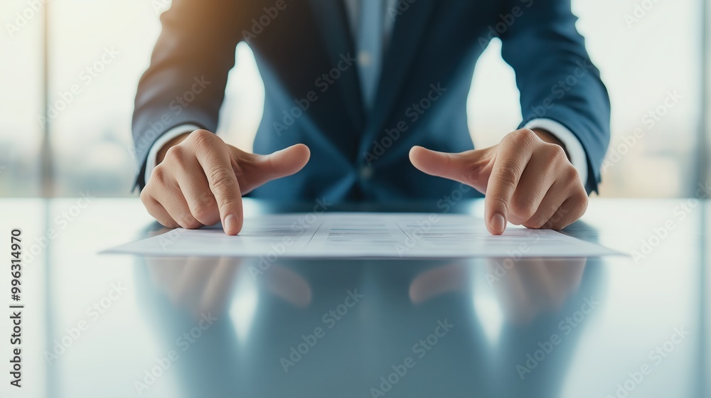 Confident Business Executive Gesture Close Up Confident Business Executive Gesture Close Up
