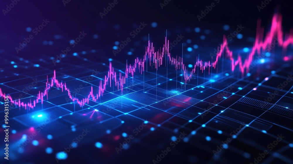 A vibrant digital graph with dynamic lines and bright colors representing data trends and analysis. A vibrant digital graph with dynamic lines and bright colors representing data trends and analysis.