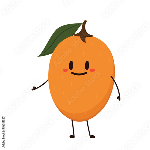 Sapodilla isolated on a white background. Vector illustration, sapodilla character vector.