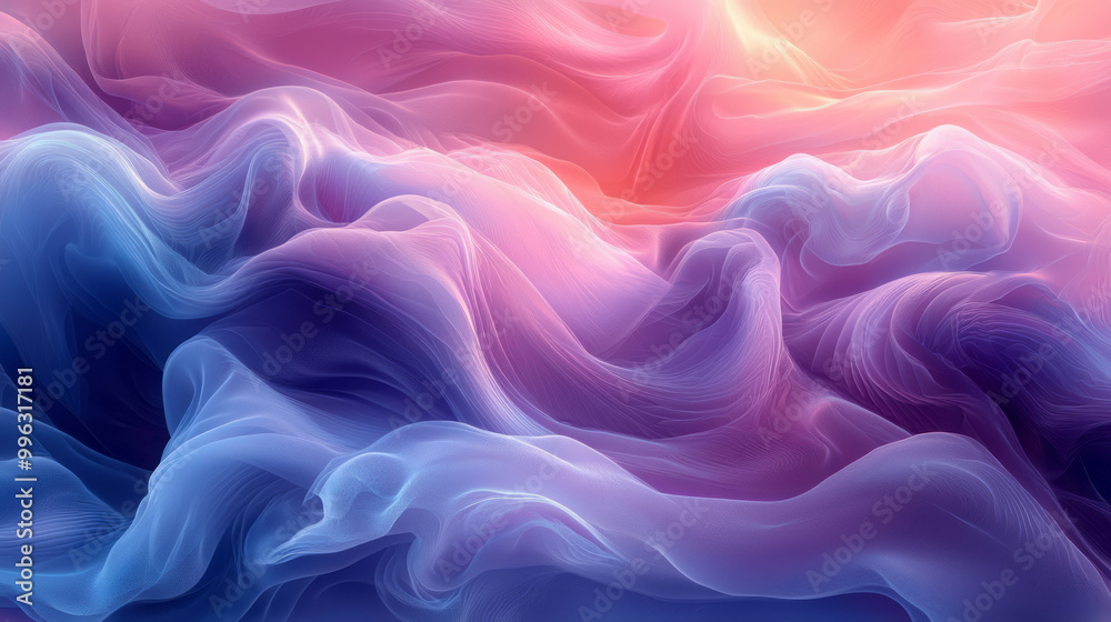 Soft abstract waves blending into smooth lines, Soft abstract waves blending into smooth lines,