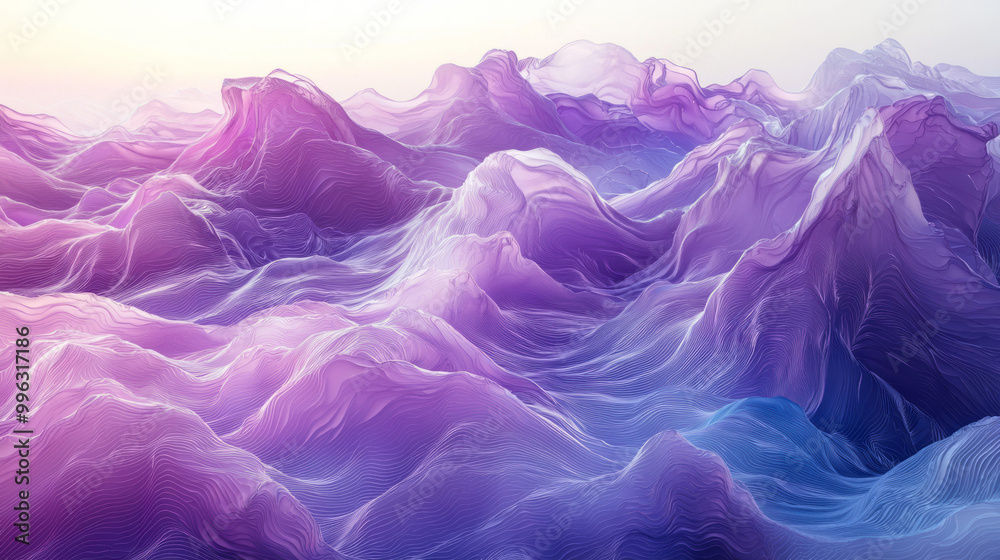 Fototapeta premium Soft abstract waves blending into smooth lines,