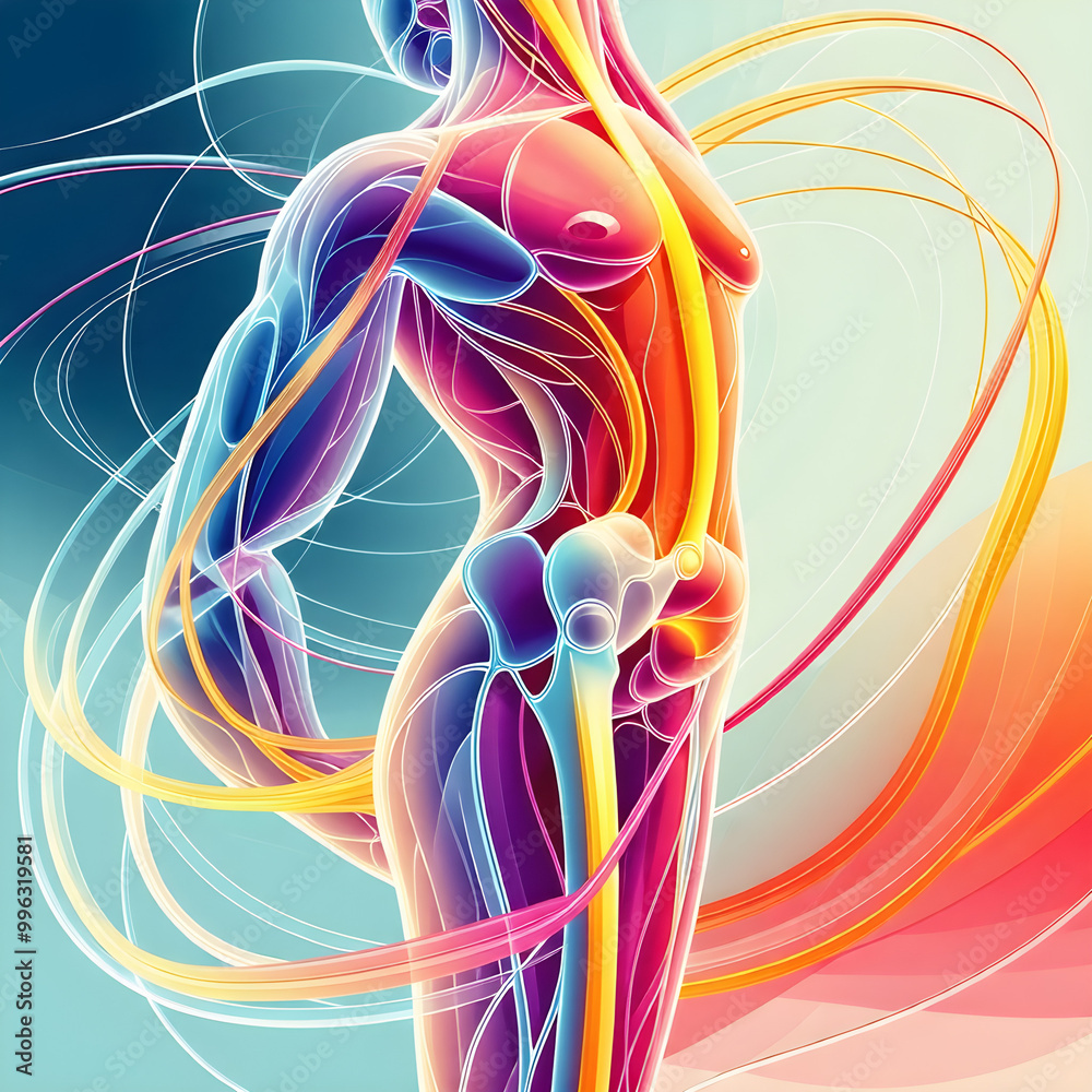 A stylized illustration of joints with fluid motion lines, symbolizing mobility, flexibility, and joint health. A stylized illustration of joints with fluid motion lines, symbolizing mobility, flexibility, and joint health.