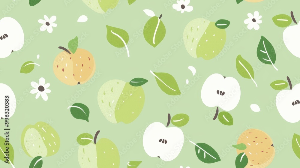 Seamless repetitive pattern background of fresh ripe apple for fabric design Seamless repetitive pattern background of fresh ripe apple for fabric design