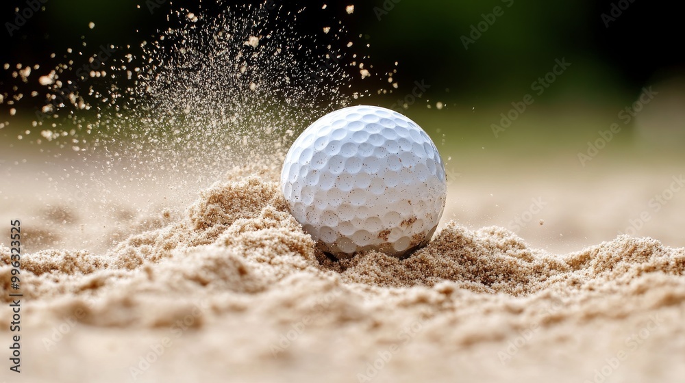 Close-Up of a Golf Ball Hitting the Sand Close-Up of a Golf Ball Hitting the Sand