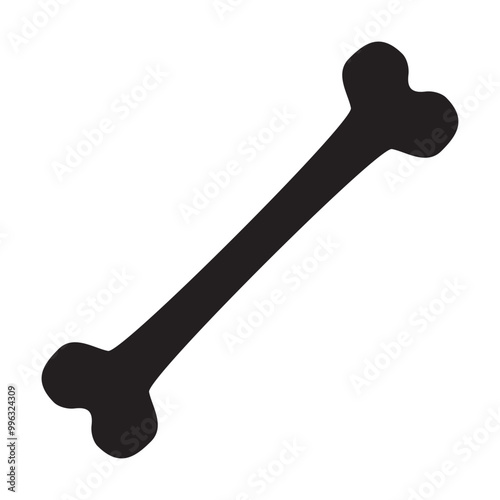 Bone Icon Glyph Style. Simple Dog Food Symbol Vector Illustration — Pixel-perfect Icon.