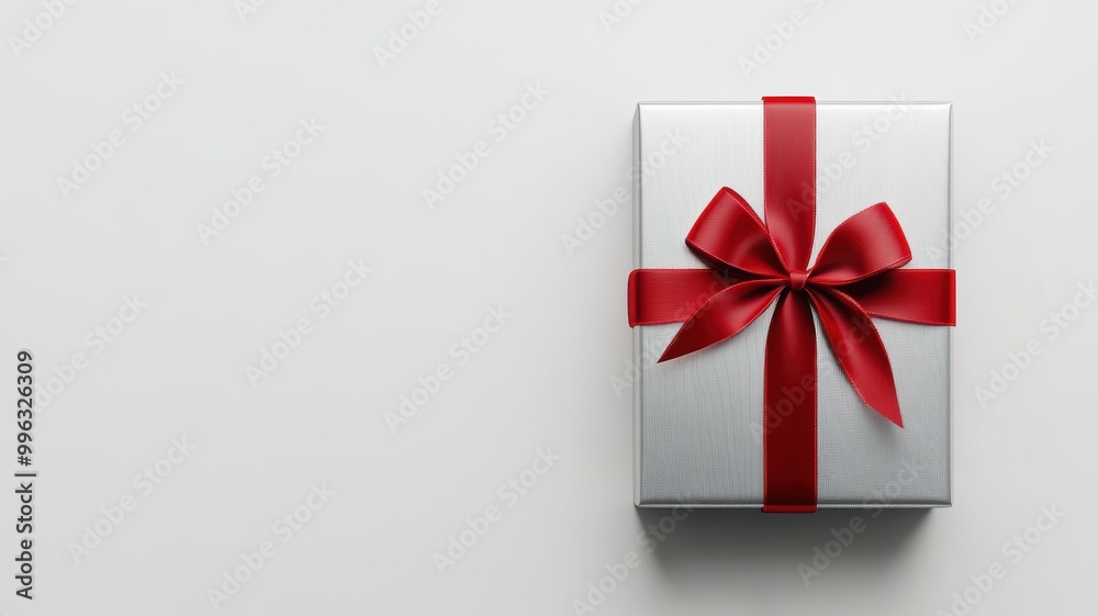 Simple and stylish gift box with a decorative ribbon Simple and stylish gift box with a decorative ribbon