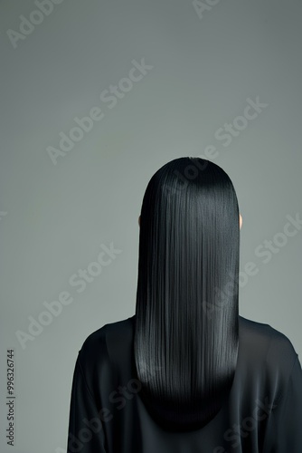 Wallpaper Mural 黒髪のクローズアップ。ストレートヘアー。女性の後ろ姿｜Close-up of black hair. Straight hair. Back view of woman. Torontodigital.ca