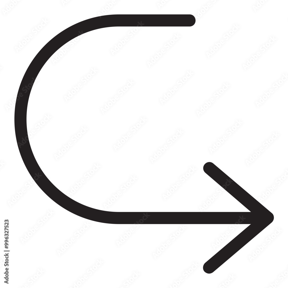 Turn Right Arrow Icon Outline Style. Simple Direction Symbol Vector Illustration — Pixel-perfect Icon. Turn Right Arrow Icon Outline Style. Simple Direction Symbol Vector Illustration — Pixel-perfect Icon.