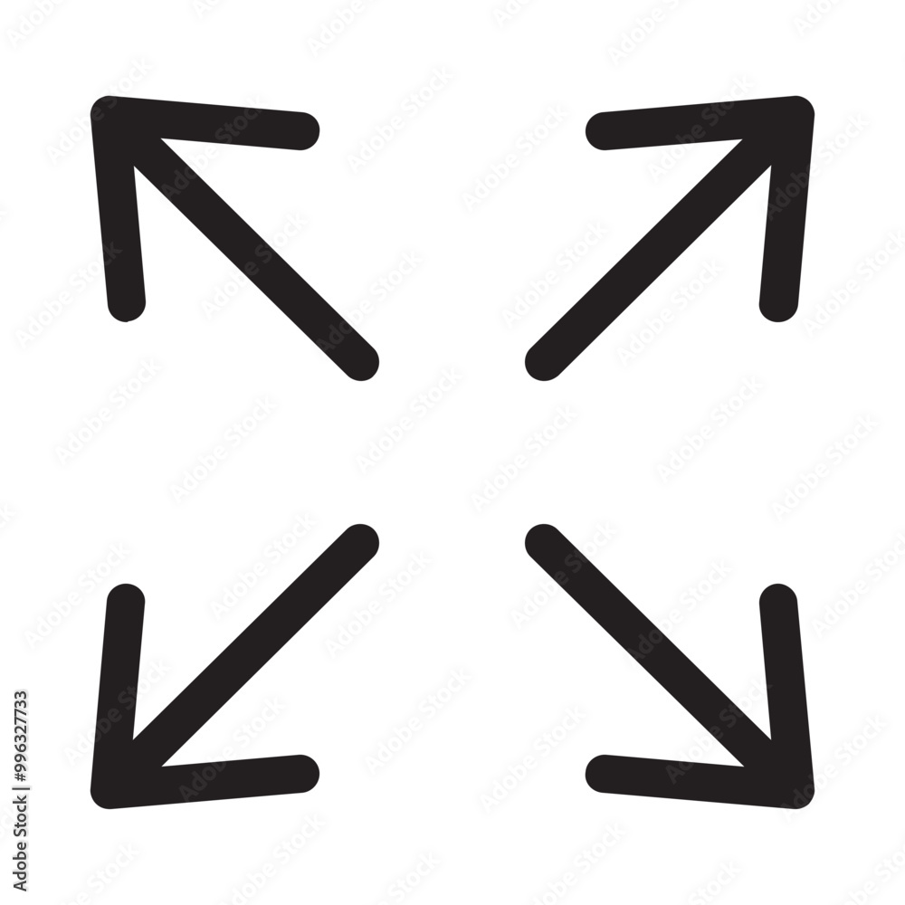 Expand Arrow Icon Outline Style. Simple Direction Symbol Vector Illustration — Pixel-perfect Icon. Expand Arrow Icon Outline Style. Simple Direction Symbol Vector Illustration — Pixel-perfect Icon.