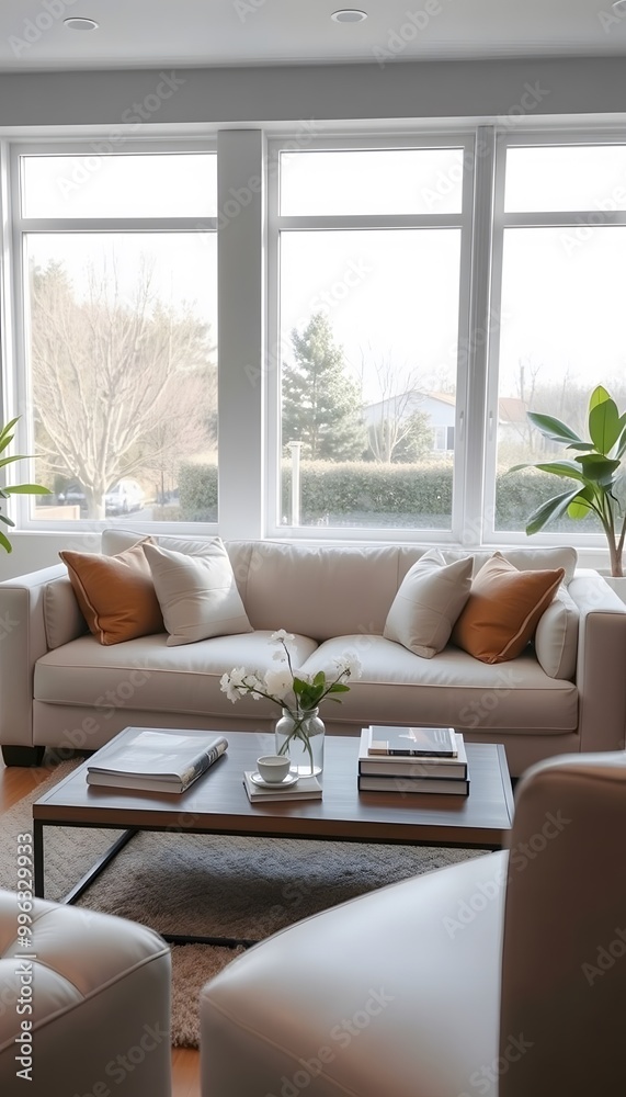 Modern Comfort: Bright Minimalist Living Room Modern Comfort: Bright Minimalist Living Room