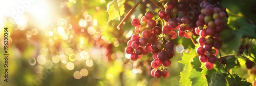 Grape fruit on vine in plantation farm gardent photo