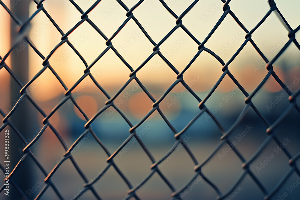 Steel chain wire mesh for cage, Selective focus iron cage for privacy. Steel chain wire mesh for cage, Selective focus iron cage for privacy.