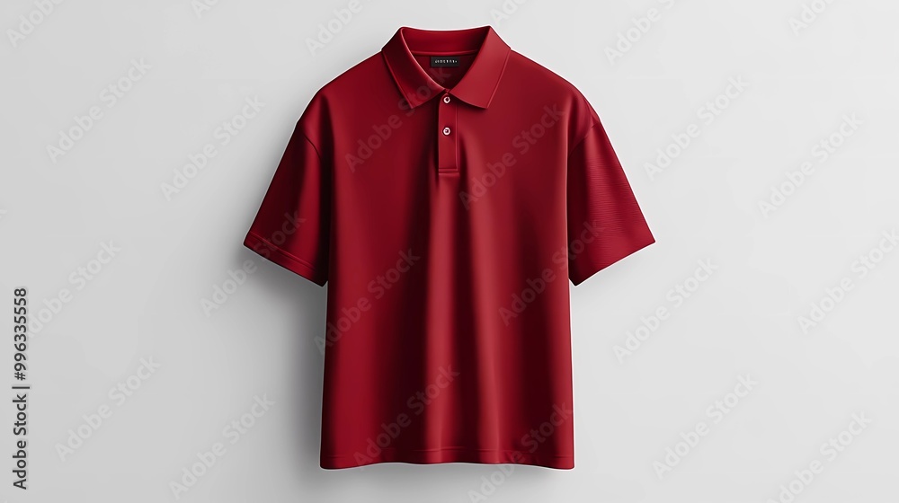 oversized red maroon polo shirt designed for a contemporary casual look, displayed on a white background