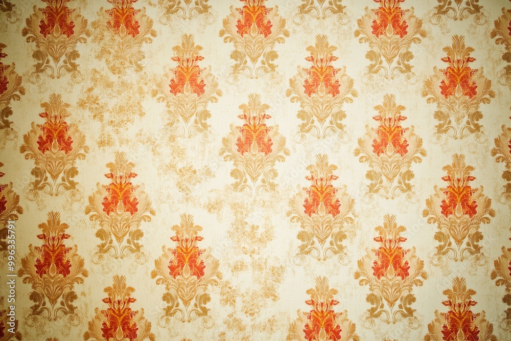 An old wallpaper on the wall for texture or a background. An old wallpaper on the wall for texture or a background.