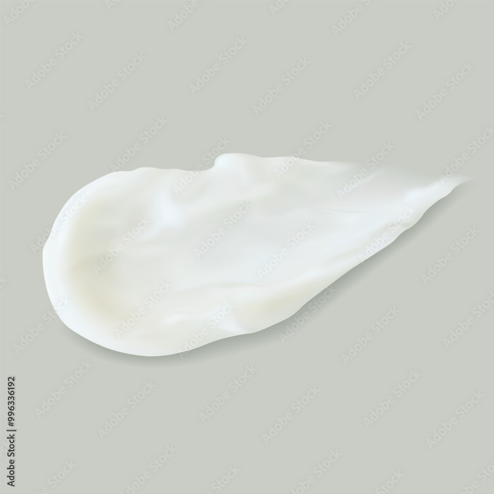 White cream cosmetic skincare texture smear beauty product vector realistic illustration White cream cosmetic skincare texture smear beauty product vector realistic illustration