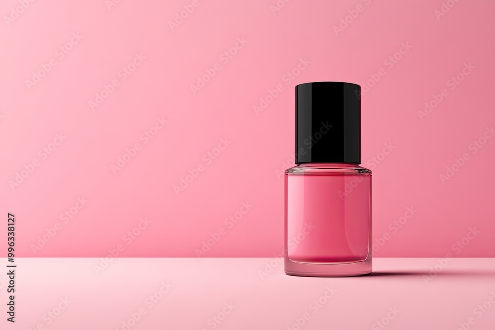 Pink nail polish bottle on pink. Perfect for beauty and fashion websites. Pink nail polish bottle on pink. Perfect for beauty and fashion websites.